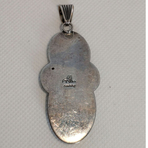 Alvin Lee AL Sterling Silver 3 Stone Multicolored Long Pendant Red Purple Green - Picture 4 of 5